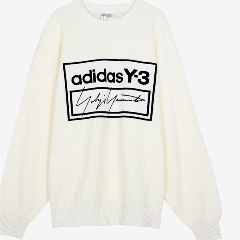 Y-3 YOHJI YAMAMOTO ADIDAS TECH KNIT CREWNECK SWEATER ECRU/WITH BEANIE!